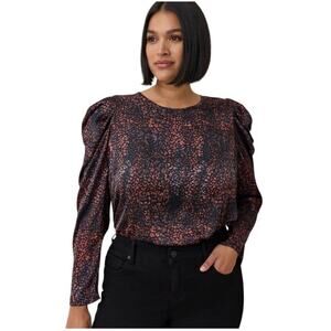 TORRID 0 large 12 Satin Puff Long Sleeve Top Blouse NEW with tag
